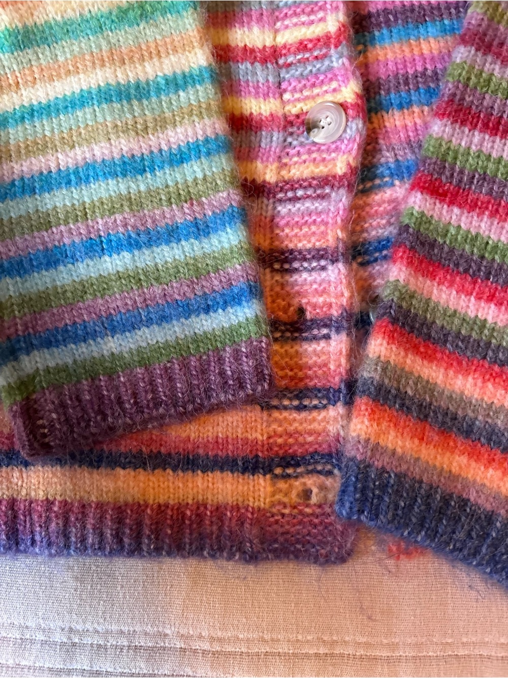 Wishlist Pastel Multicolor Striped Button-Front Cardigan - Picture 3 of 4